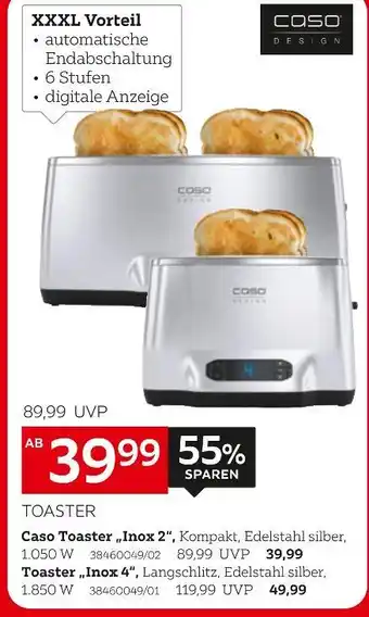 XXXLutz Caso toaster „inox 2“ Angebot