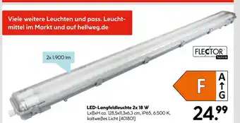 Hellweg Flector technik led-langfeldleuchte 2x 18 w Angebot