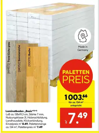 Hellweg Laminatboden basic Angebot