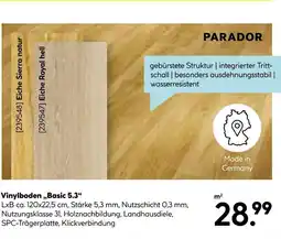 Hellweg Parador vinylboden „basic 5.3“ Angebot