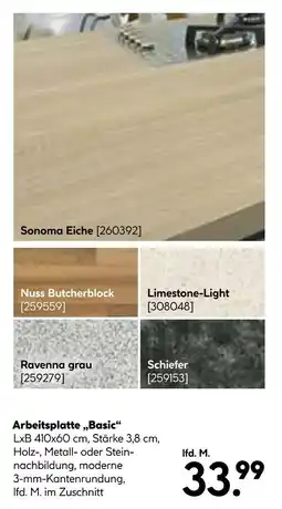 Hellweg Arbeitsplatte „basic“ Angebot