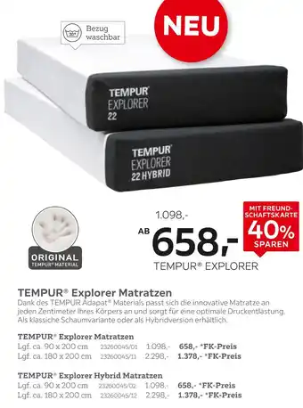 XXXLutz Tempur explorer matratzen Angebot