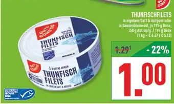 Marktkauf Gut&günstig thunfischfilets in eigenem saft & aufguss Angebot
