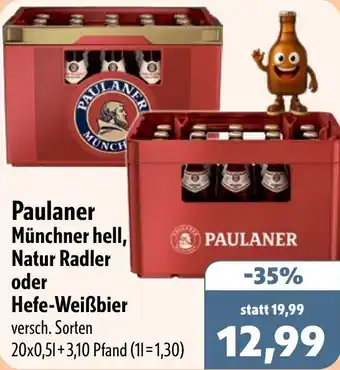 Aktiv Irma Paulaner Münchner hell, Natur Radler oder Hefe-Weißbier Angebot