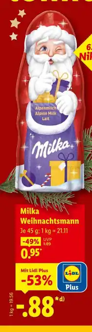 Lidl Milka weihnachtsmann Angebot