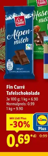 Lidl Fin carré alpenmilch tafelschokolade Angebot