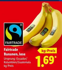 Lidl Fairtrade bananen, lose Angebot