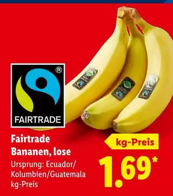 Lidl Fairtrade bananen, lose Angebot