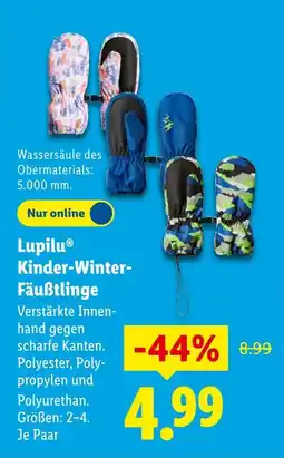 Lidl Lupilu kinder-winter-fäustlinge Angebot
