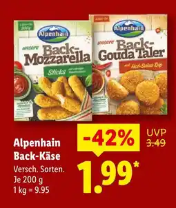Lidl Alpenhain back-mozzarella Angebot