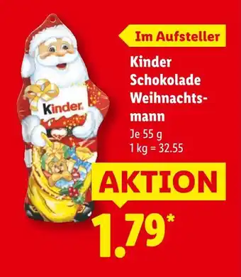 Lidl Kinder schokolade weihnachtsmann Angebot