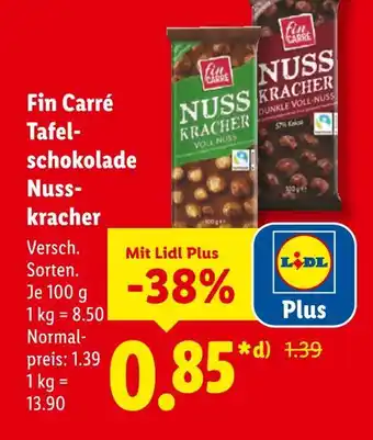 Lidl Fin carré nuss kracher voll nuss Angebot
