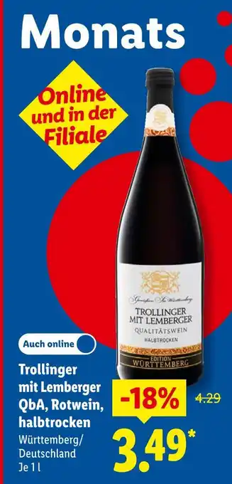 Lidl Trollinger mit lemberger Angebot