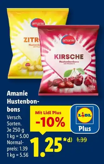Lidl Amanie hustenbonbons zitrone Angebot