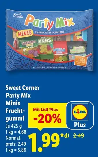 Lidl Sweet corner party mix minis fruchtgummi Angebot