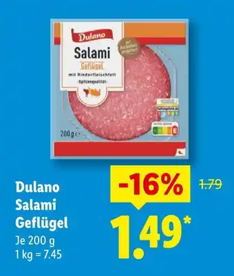 Lidl Dulano salami geflügel Angebot
