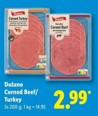 Lidl Dulano corned turkey Angebot