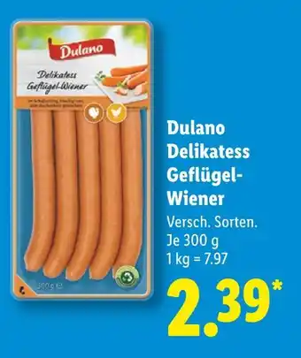 Lidl Dulano delikatess geflügel-wiener Angebot