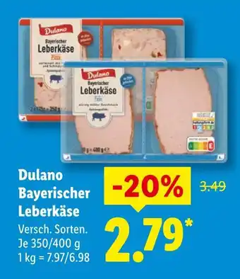 Lidl Dulano bayerischer leberkäse Angebot