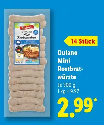 Lidl Dulano mini rostbratwürste Angebot