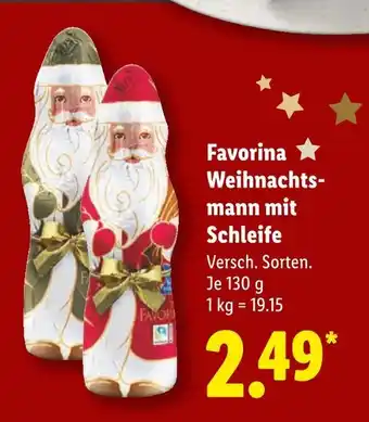 Lidl Favorina weihnachtsmann mit schleife Angebot