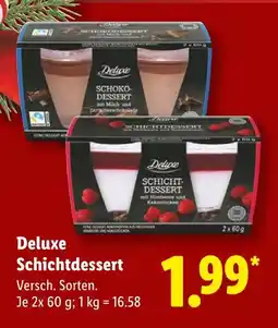 Lidl Deluxe schichtdessert mit milch und zartbitterschokolade Angebot