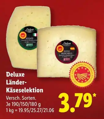 Lidl Deluxe länder-käseselektion asiago Angebot