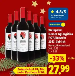 Lidl Nemea agiorgitiko pop, rotwein 2023, lieblich Angebot
