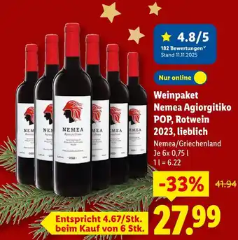 Lidl Nemea agiorgitiko pop, rotwein 2023, lieblich Angebot