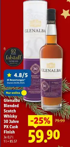Lidl Glenalba blended scotch whisky 30 jahre px cask finish Angebot