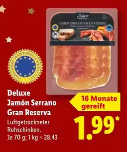 Lidl Deluxe jamón serrano gran reserva Angebot