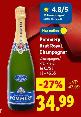 Lidl Pommery brut royal, champagner Angebot
