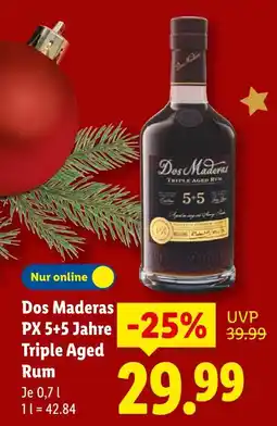 Lidl Dos maderas px 5+5 jahre triple aged rum Angebot