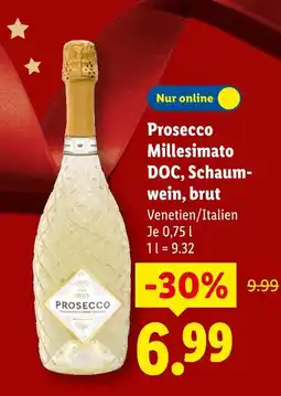 Lidl Prosecco millesimato doc, schaumwein, brut Angebot