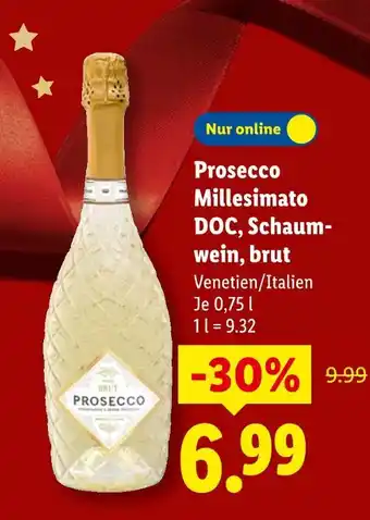 Lidl Prosecco millesimato doc, schaumwein, brut Angebot