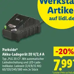 Lidl Parkside akku-ladegerät 20 v/2,4 a Angebot