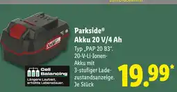 Lidl Parkside akku 20 v/4 ah Angebot