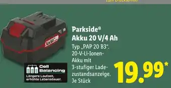 Lidl Parkside akku 20 v/4 ah Angebot