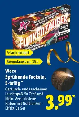 Lidl Weco sprühende fackeln, 5-teilig Angebot
