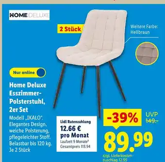 Lidl Home deluxe esszimmer-polsterstuhl, 2er set Angebot