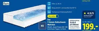 Lidl Fan 7-zonen-kaltschaum-matratze Angebot