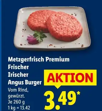 Lidl Metzgerfrisch premium frischer irischer angus burger Angebot