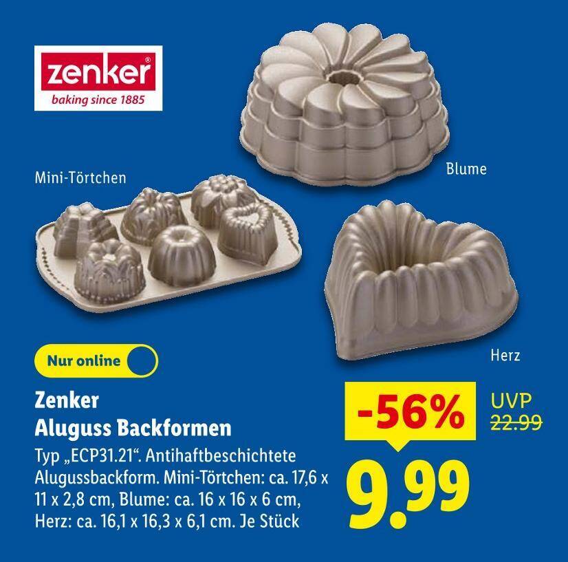 Zenker aluguss backformen mini-törtchen Angebot bei Lidl