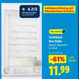 Lidl Lichtblick duo rollo Angebot