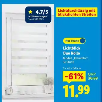 Lidl Lichtblick duo rollo Angebot