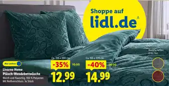 Lidl Livarno home plüsch-wendebettwäsche ca. 135 x 200 cm Angebot