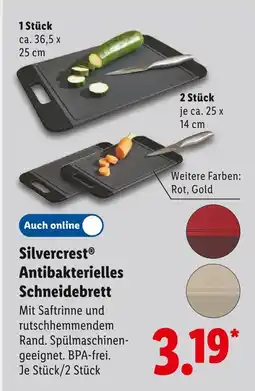 Lidl Silvercrest antibakterielles schneidebrett Angebot