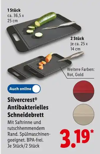 Lidl Silvercrest antibakterielles schneidebrett Angebot