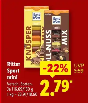 Lidl Ritter sport mini knusper Angebot
