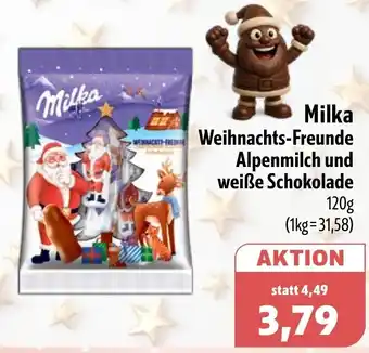 Aktiv Irma Milka Weihnachts-Freunde Alpenmilch und weiße Schokolade Angebot